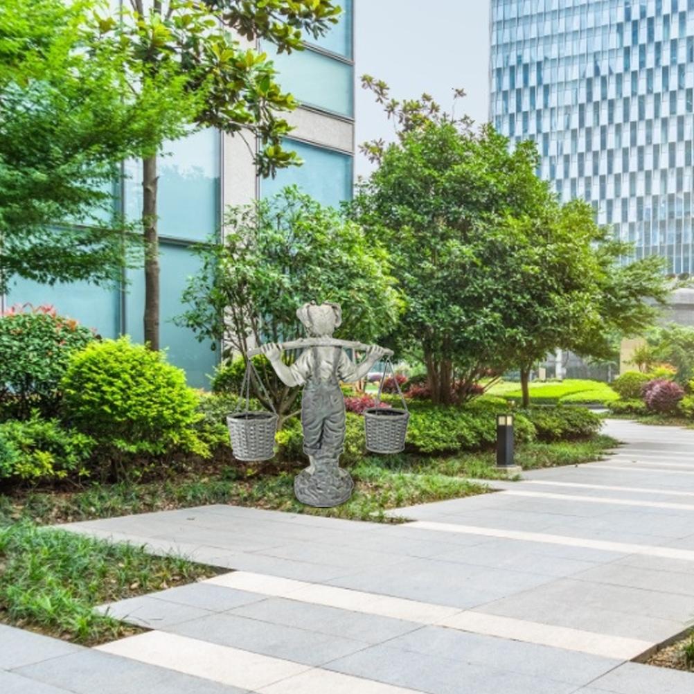 Lille pige to tone haven statue sten haven statuer og skulpturer til boligindretning landskab jardineria ornamenter