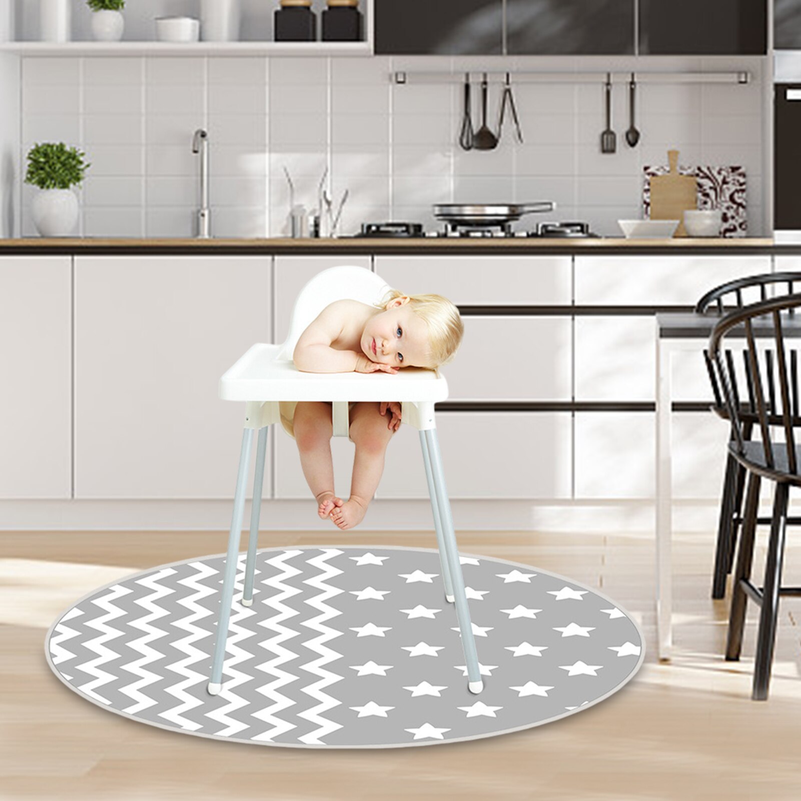 Hochstuhl Boden Schutz Matte Anti-Unterhose Silikon Stelle matt Baby Eatting matt freundlicher Runde Boden Krabbeln Spielen matt