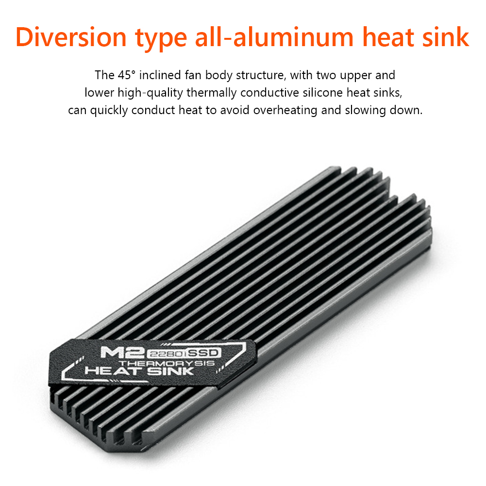 Dissipateur thermique Ultra-fin M.2 SSD M2 2280 disque dur SSD en aluminium, dissipateur thermique de refroidissement pour PCIE 2280 SSD