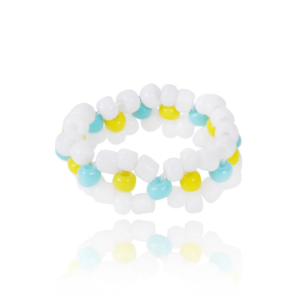 HangZhi Daisy Beaded Choker Necklace - Handmade Acrylic Flower Boho Jewelry for Women: E ring