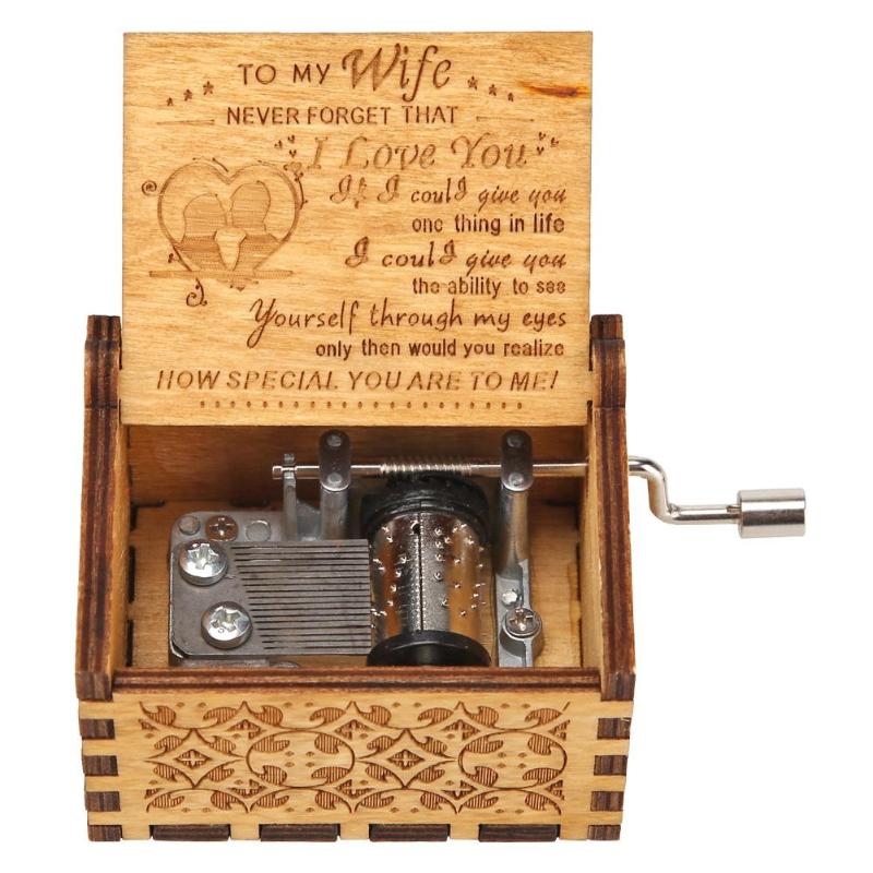 retro drewniana ręka łukowaty pozytywka sława znakomity wystrój salonu domowe dekoracje na imprezę prezent urodzinowy dla dzieci: H