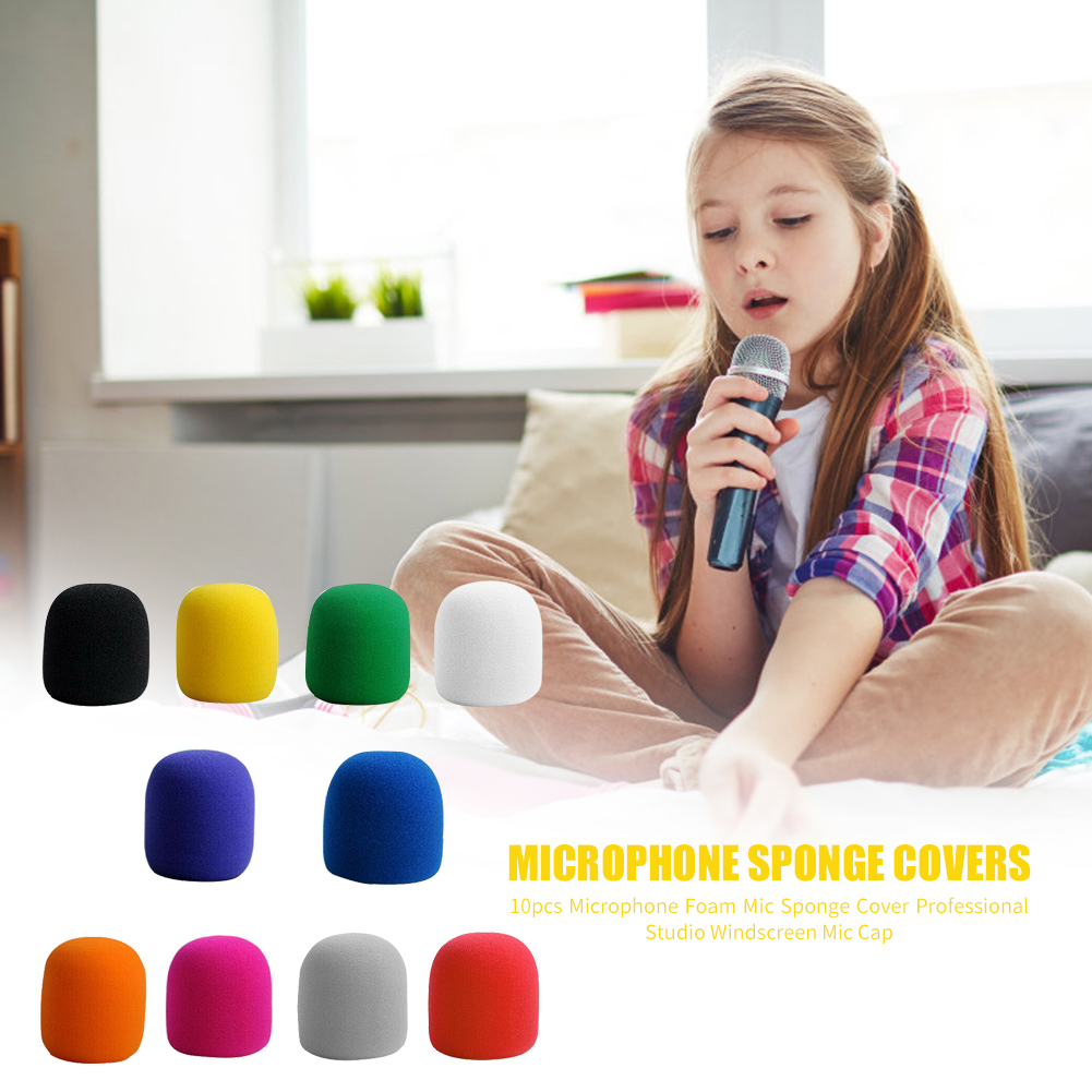 10Pcs Microfoon Foam Cover Handheld Stage Microfoon Windscherm Spons Foam Mic Cover Karaoke Dj Verkoop Microfoon Cap