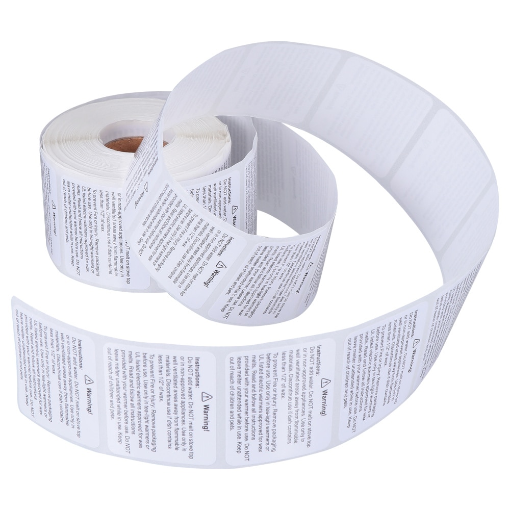 1 Roll Wax Melt Warning Labels Candle Warning Stickers Candle Warning Labels
