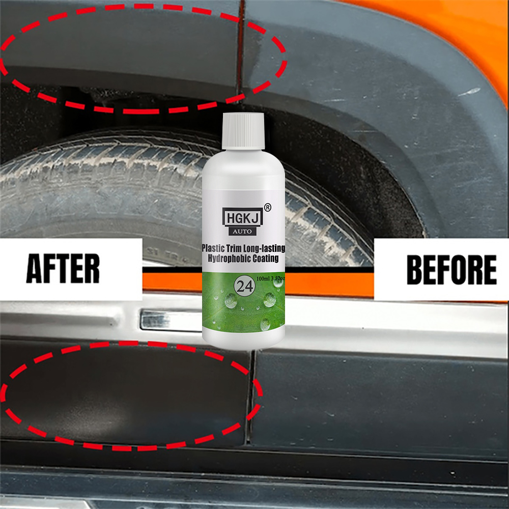 Hgkj plast trim coating bil udvendig restaurerer keramisk trim coating kit biltilbehør hydrofobisk forfriskende middel