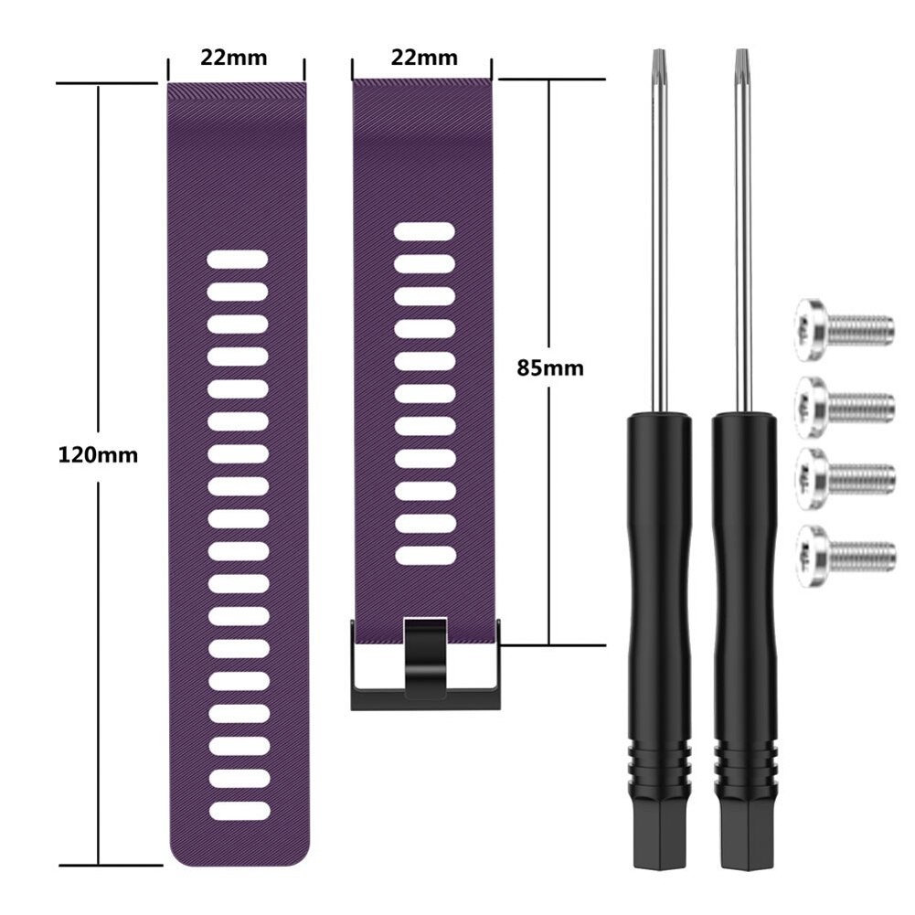 Nyaste för garmin forerunner 35 30 byt ut silikon klockarmband armband & verktyg uk: Mörklila