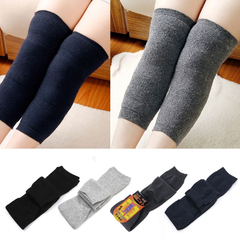 Neue Frauen Männer Warme Kaschmir Wolle Knie Wärmer Bein Oberschenkel Hohe Pad Leggings 4 Farben
