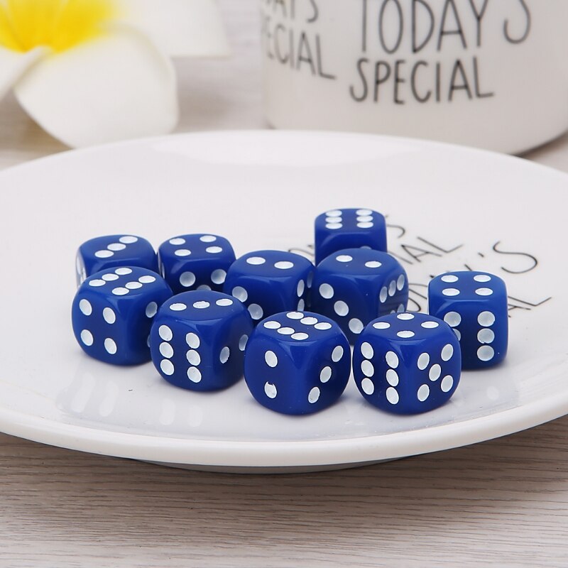10pcs Six Sided 14mm Transparent Cube Round Corner Portable Table Playing Games