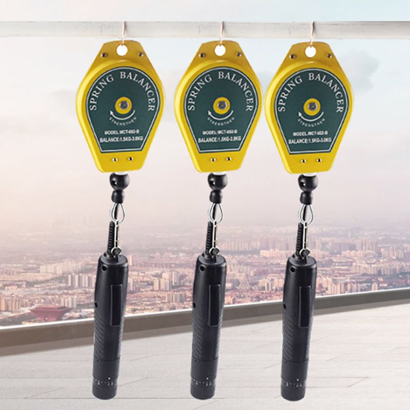 Durable Retractable Spring Balancer Steel Wire Rope Measuring Tool Hook Holder Hanging 3-5kg Assembly-line Fixtures