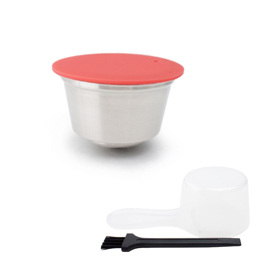 Cápsula reutilizable apto para cafetera Dolce Gusto color rojo/Cápsula de metal de acero inoxidable: 1capsule