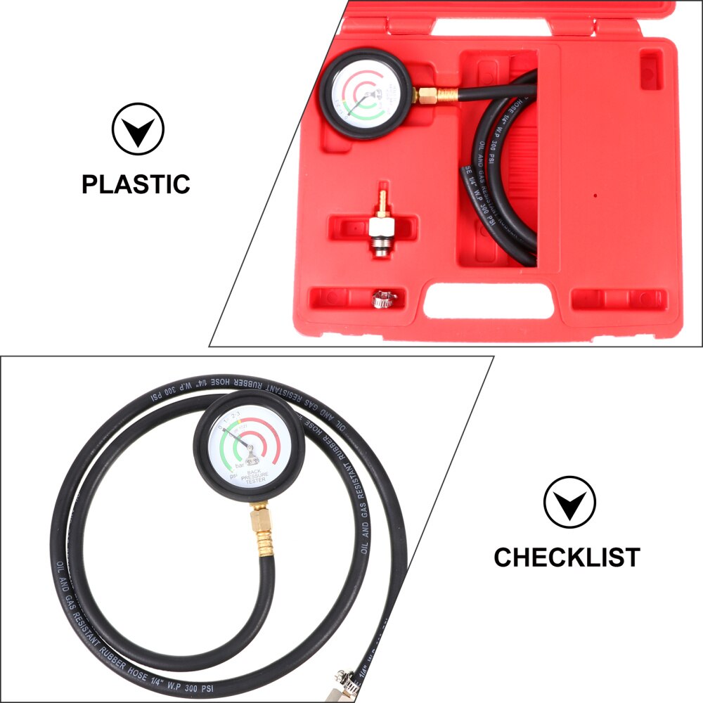 1 Set Portable Durable Practical Emission Detector Exhaust Back Pressure Tester Plugging Detection Meter for Truck