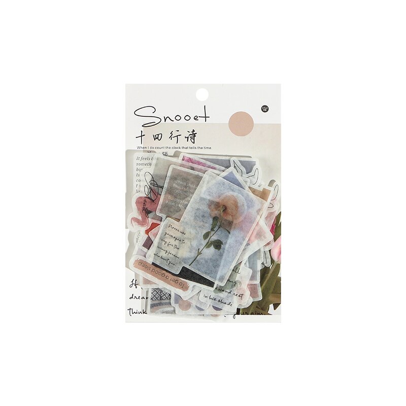 Xinaher 40 stk/pose vintage tåge skov blomster washi papir klistermærke pakke gør det selv dagbog dekoration klistermærke album scrapbog