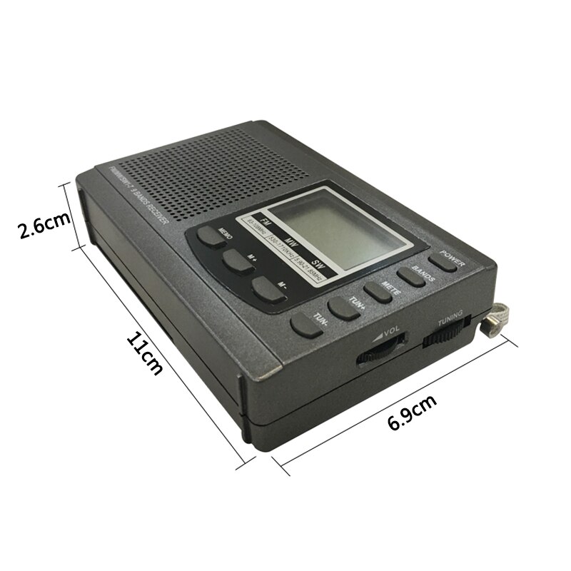 Coolvox CRD-310 Portable Full-band FM/MW/SW Multiband Stereo Digital Tuner Shortwave Radio REC External Antenna Build-in Clock