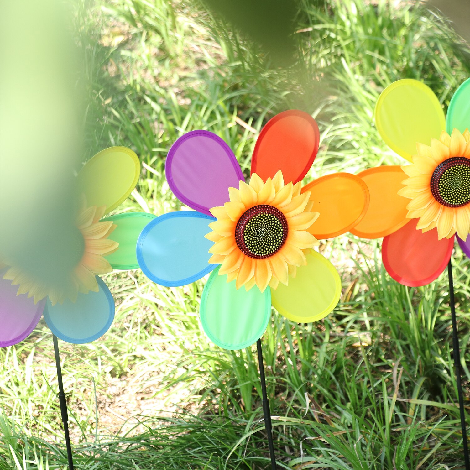 Zonnebloem Windmolen Kleurrijke Wind Spinner Home Garden Decor Yard Outdoor Decoratie Kinderen Speelgoed
