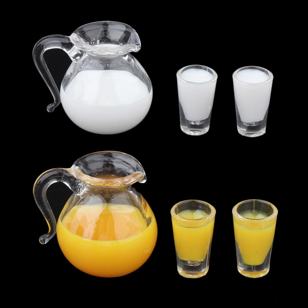 Lots 6 Dolls House Drink Juice Milk Pot Cups Tableware Supplies Life Scenes
