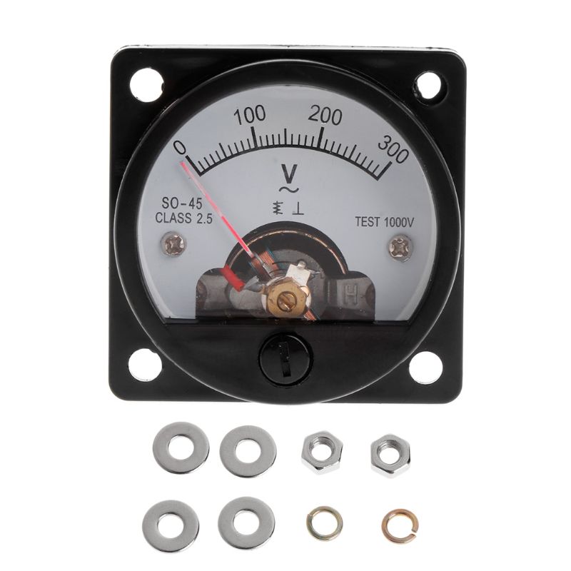 Voltmeter så -45 ac 0-300v runde analoge dial panelmåler voltmeter gauge sort 090e
