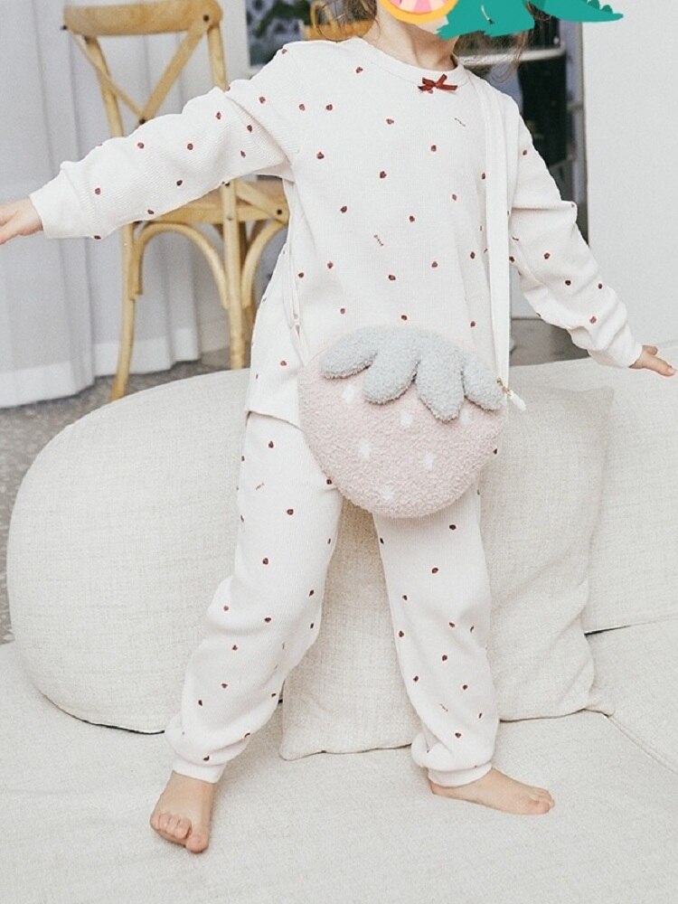 children's long-sleeved trousers pajamas set, cute, comfortable soft children’s cotton home wear, printed children’s pajamas