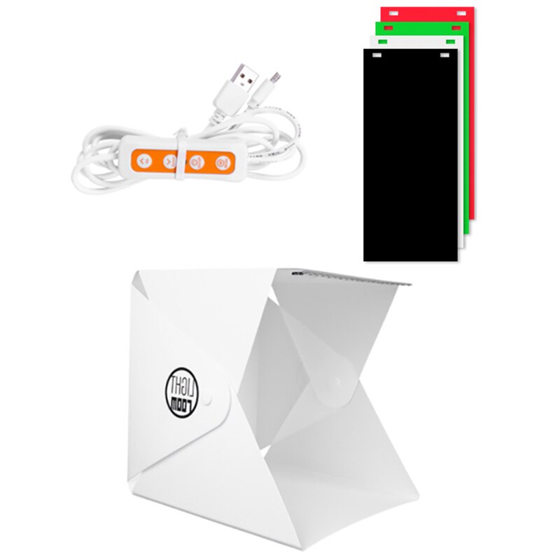 Portable Mini Photography LED Lightbox Tent+4 Backdrop Cloth USB Port Studio Room Tabletop Shooting Background Decoration