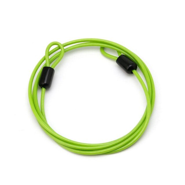 100cm X 2mm Cycling Sport Security Loop Cable Lock Bikes Bicycle Scooter U-Lock Mini Security Loop Cable Lock Cycling Accessory: Green