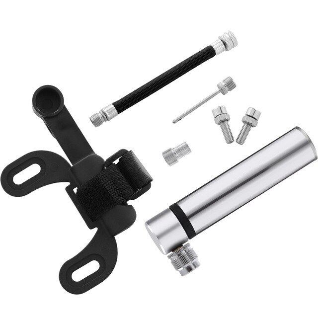 Mini Portable Bicycle Pump 120 PSI High pressure Changable Presta Schrader Valve Air Mouth Pump Tire Inflator Bike Hand Pump: Silver-Model A