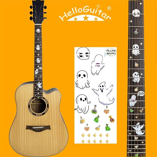 Guitar Fretboard Notes Map Labels Sticker Fingerboard Decals Inlay Sticker DIY Cool Style For 6 String Acoustic Electric Guitar: F
