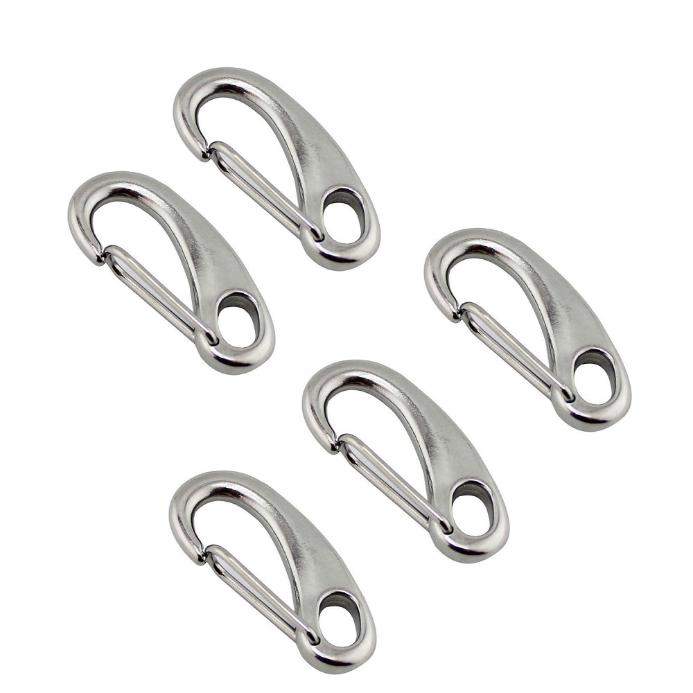 5PCS Egg Shape Snap Hooks 304 Stainless Steel 40mm 50mm 70mm 100mm Length Safety Metal SS Quick Release Spring Snap Hook Link