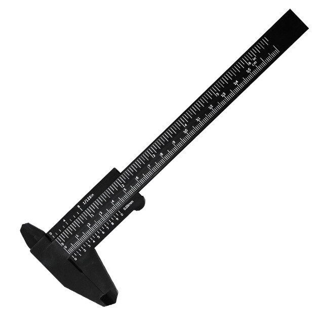 1pcs 0-150mm double rule scale plastic Vernier caliper gauge Sliding Ruler Jewelry Measuring Tool: 0-130mm / Black