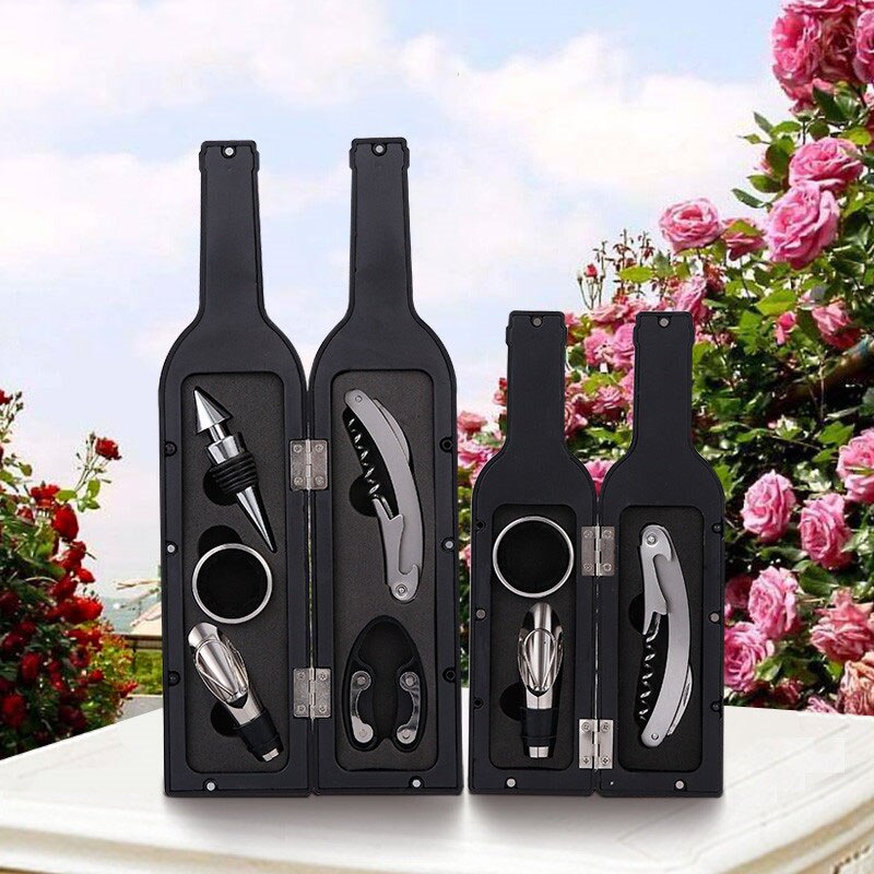 Hoge 1 Set 3 Pcs/5 Pcs Wijnfles Corkscrew Set Tool Fles-Vormige Houder Flesopener LG66