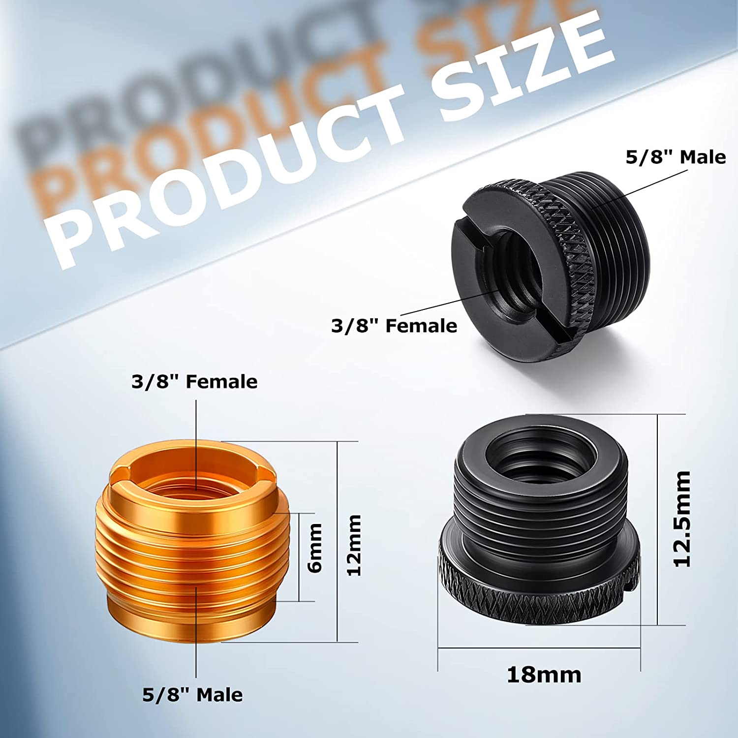 8 Pack Mic Screw Adapter 3/8 Female to 5/8 Male Microphone Stand Adapter Thread Adapter Set Mic Stand Screw Adapter for Micropho