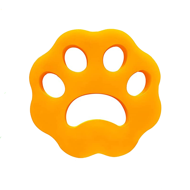 Kat hund pels fnug hårfjerner til vasketøj kæledyr pelsfjerner tøj vaskemaskine klæbrig hårmåtte rengøring tørretumbler fanger: Pote orange