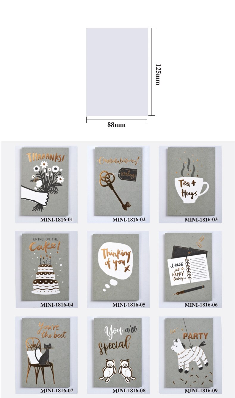 cute animal mini greeting cards for birthday party,valentine message cards