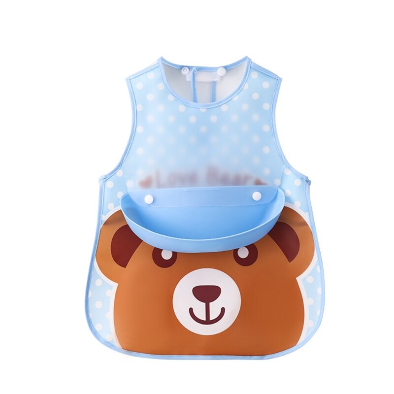 Baby Verstelbare Slabbetjes Met Pocket Plastic Waterdichte Voeding Kiel Cartoon Schort: BB