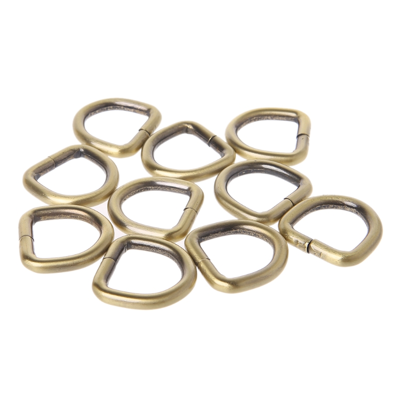 10 Pcs 2 Cm Metalen Riem Riem Web D Ring Zakken Gesp Sluiting Handtas Lederen Tas Purse Bag Accessoires: brons