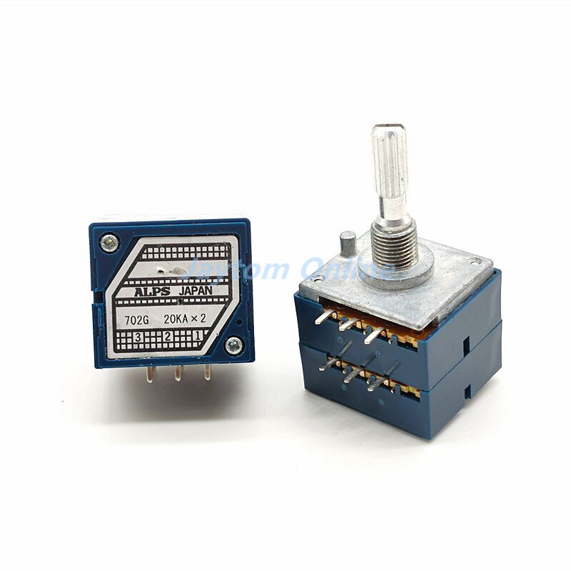 ALPS RK27 Dubbele Volume Potmeter 10KA 20KA 50KA 100KAx2 Dual Unit 6Pins Plum As Draaischakelaar