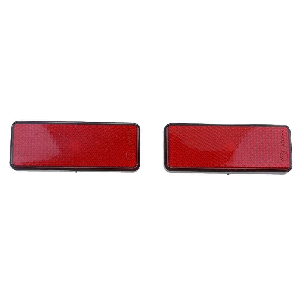 Red Rectangle Reflectors Universal For Motorcycle ATV Dirt Bike Scooter