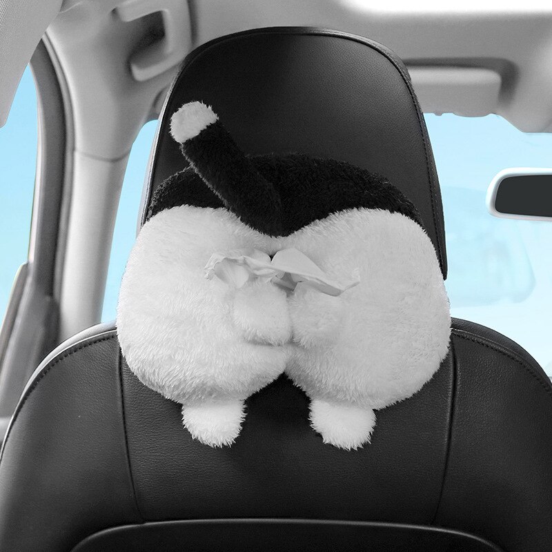 Corgi Butt Cat Car Tissue Holder Napkin Box Vehicle Backseat Tissue Case Holder for Home Car Bathroom: cat
