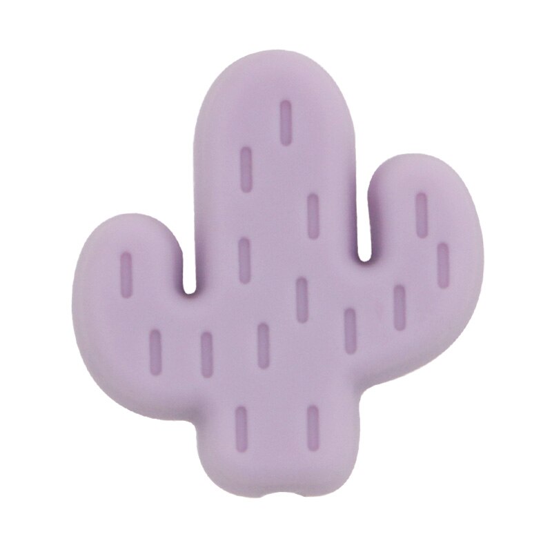 Kovict – attache-sucette en Silicone, 10 pièces, dessin animé petit Cactus bébé rongeur sans BPA nourriture, anneau de dentition soins infirmiers, perles: 10pcs Lilac purple