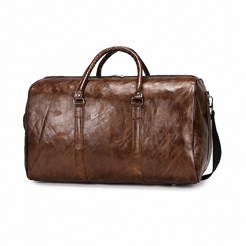 Male PU Leather Travel Bag Large Duffle Short Trip Travel Totes Big Fitness Bags Handbag Bag Luggage Weekend Shoulder Bag