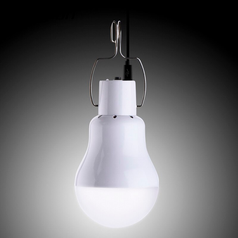 LED Solar Light Power Energy Lamba Lamp Waterproof Panel Emergency Bulb Hook Tent Lantern Outdoor Garden