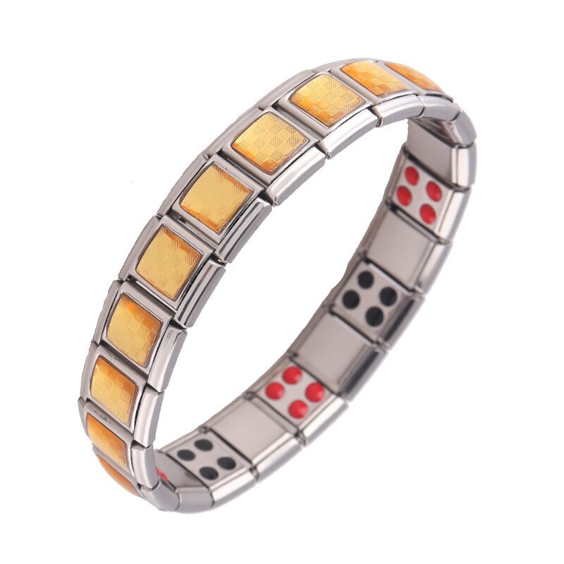 Bijoux or luxe élasticité élastique énergie mouvement magnétique Germanium breloque italienne Bracelet acier inoxydable ST15: Default Title