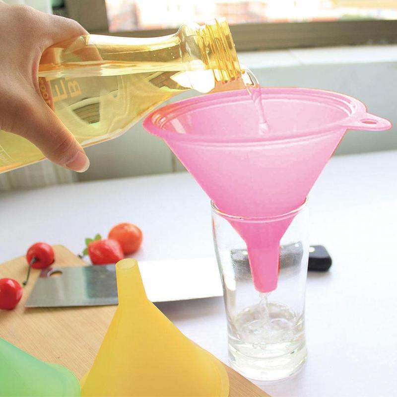 5Pcs/Lot Colorful Plastic Funnel Small Medium Large Set Small funnel Oil Variety Variety Liquid Medium Kitchen Oil Large Li O1Y6
