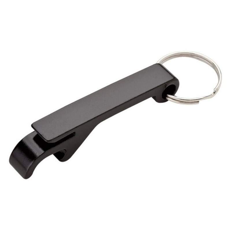 Apribottiglie portatile per birra portachiavi 4 In 1 apribottiglie per birra In alluminio tascabile 6 colori regali per bomboniere per matrimoni: Black