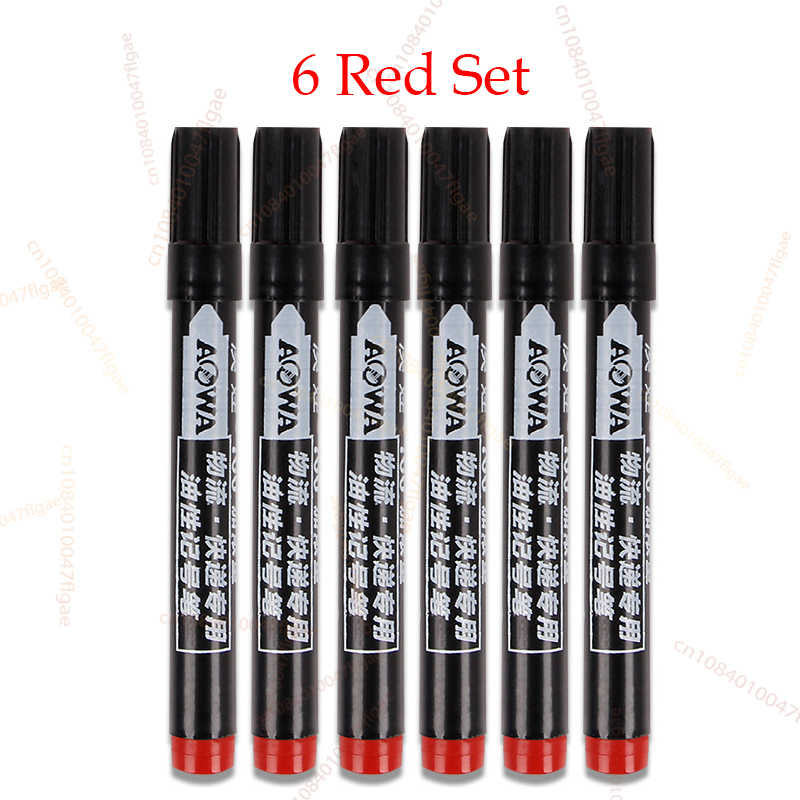 6 PCS Permanent Marker Pen Manga Drawing Markers Black Blue Red Waterproof Ink Sketch Pens Stationery Art School Supplies: Yellow