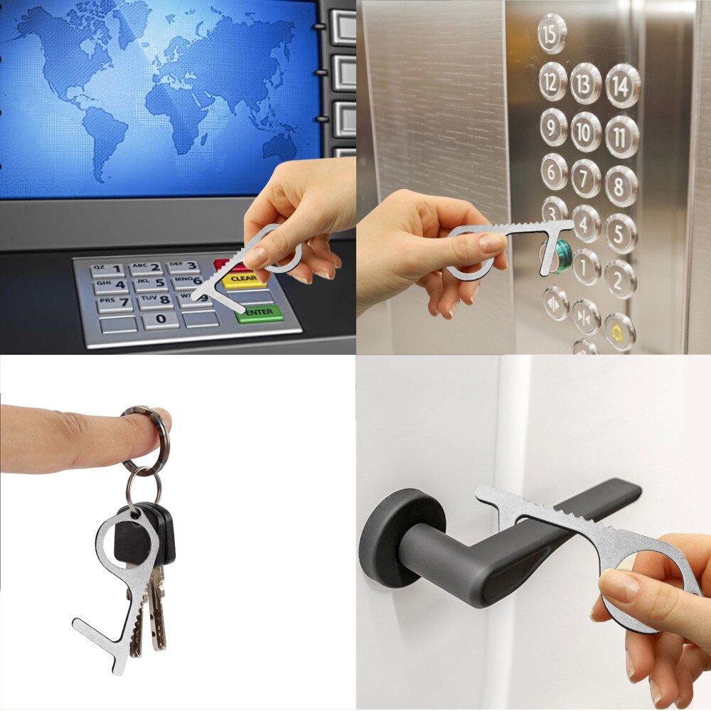Non-contact Safety Door Opener Contactless Safety Door Opener Protection Isolation Brass Key Handles Clean-Key#T