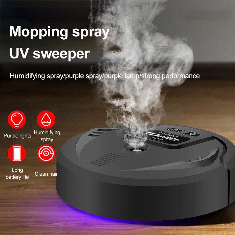 UV Disinfection Robot Sweeper Smart Rechargeable Auto Sweeping Robot Diffuser Strong Suction USB Charging Cordless Cleaning