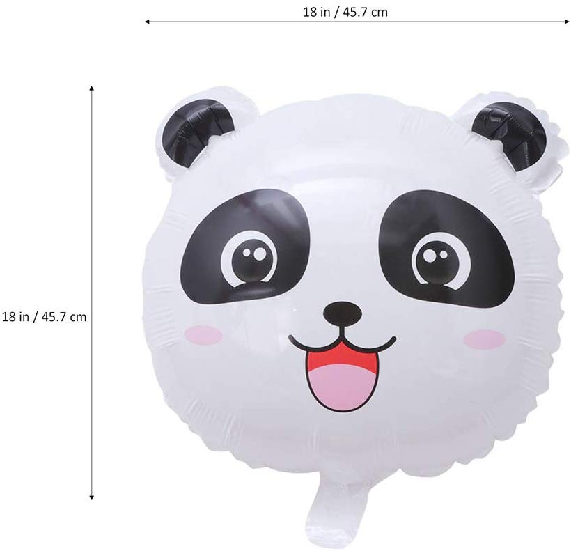 Globo de oso Panda bonito, 10 Uds., globos de aluminio, Panda, globo de la cabeza, ramo para Baby Shower, suministros de de cumpleaños, Panda