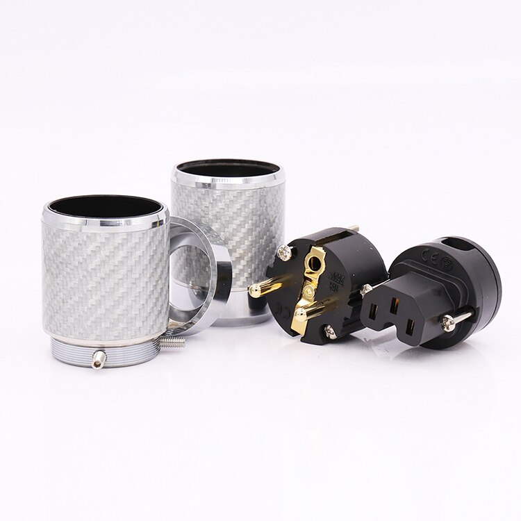 Audiocrast EU Plug - Gold Plated Carbon Fiber IEC Female Connector - HIFI Audio Power Cable