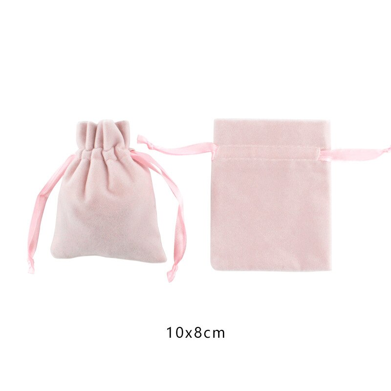 5pcs/lot Pink/Gray Color Velvet Drawstring Bags 10x8cm Wedding Partty Candy Bags Jewelry Storage Packaging Bags Supplier: pink