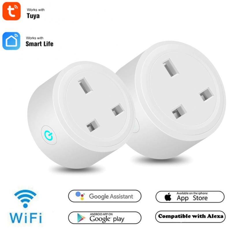 Tuya – prise connectée Smart Life, royaume-uni, connexion WIFI, télécommande avec fonction de chronométrage des statistiques de puissance, pour Alexa et Google Home