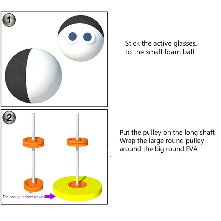 Natuurkunde DIY assembleren Lunar Fase Genesis Wetenschappelijk experiment handgemaakte materialen Onderwijs Middelen uitvinding Wetenschap