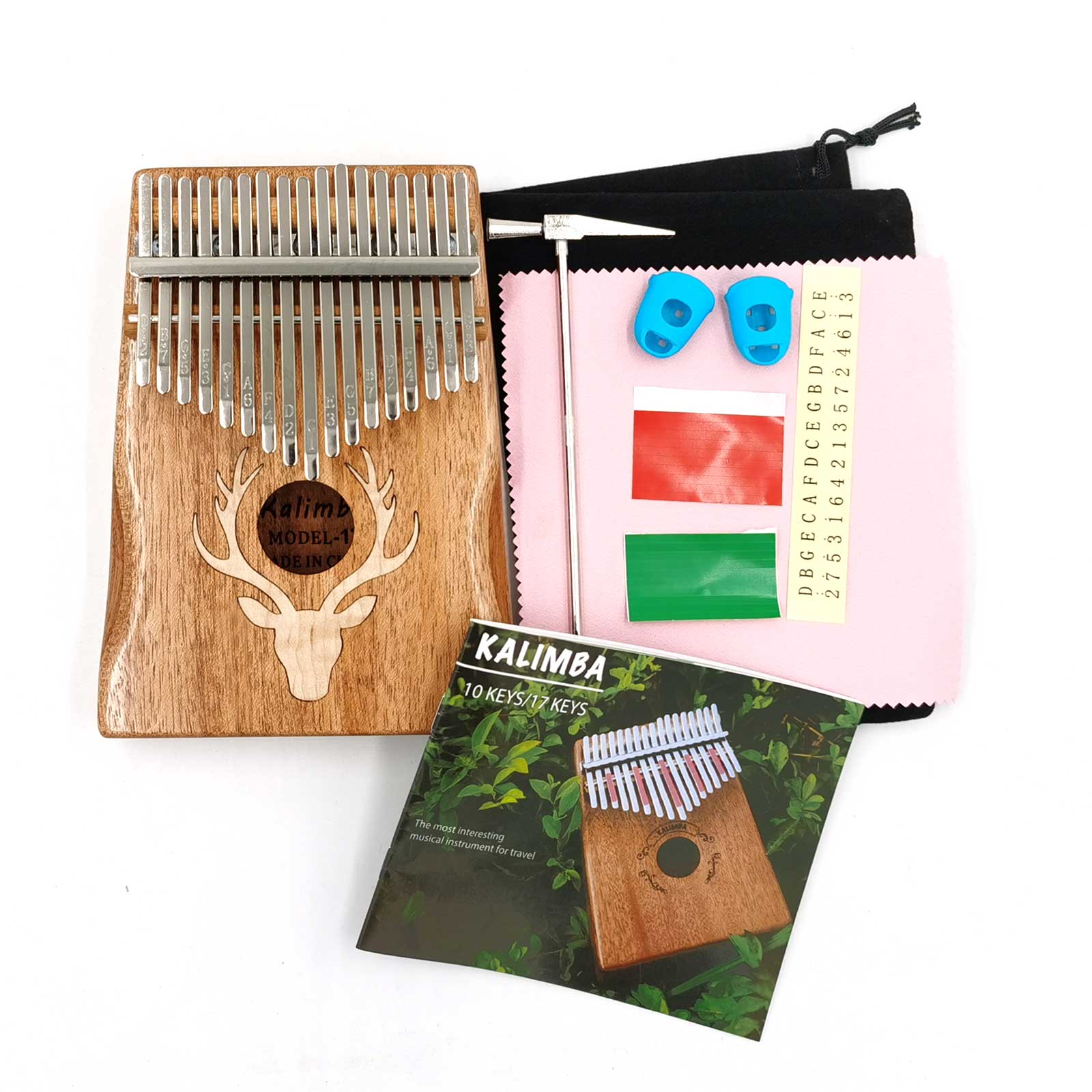 2 Styles Beginner Instrument Animal Pattern Thumb Piano Mahogany Body Musical Instrument 17 Keys Kalimba Keyboard Musical piano